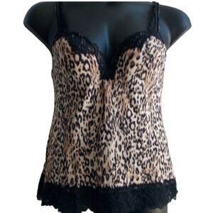 Soma Leopard Print & Lace Camisole /Bustier/36B  mob wife aesthetic